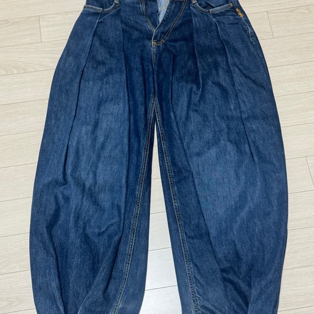 자라 x 아더에러 와이드 레그 진 블루 34