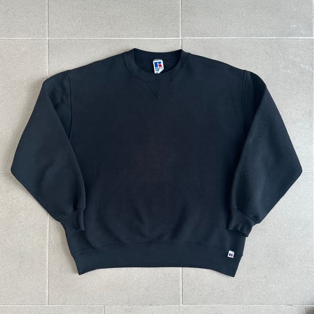 90s 빈티지 러셀 스웻셔츠 블랙 XL