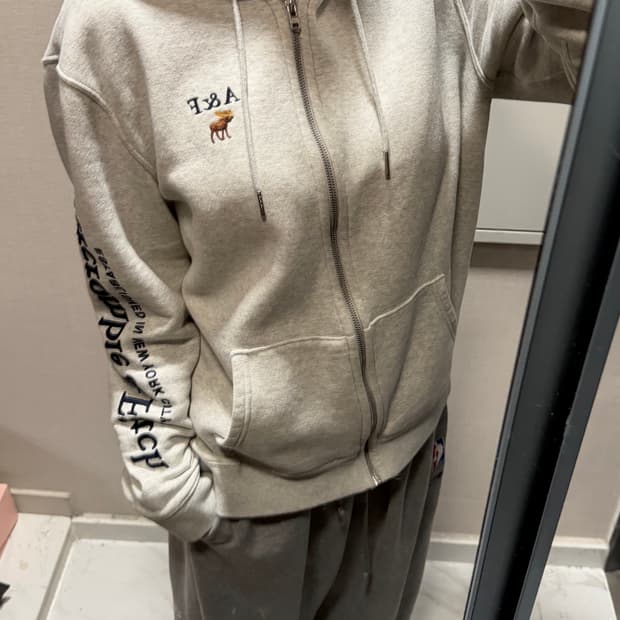 아베크롬비 아이보리 후드집업 m