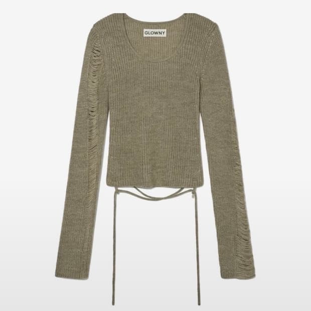 글로니 SAHARA DAMAGED wool knit top 