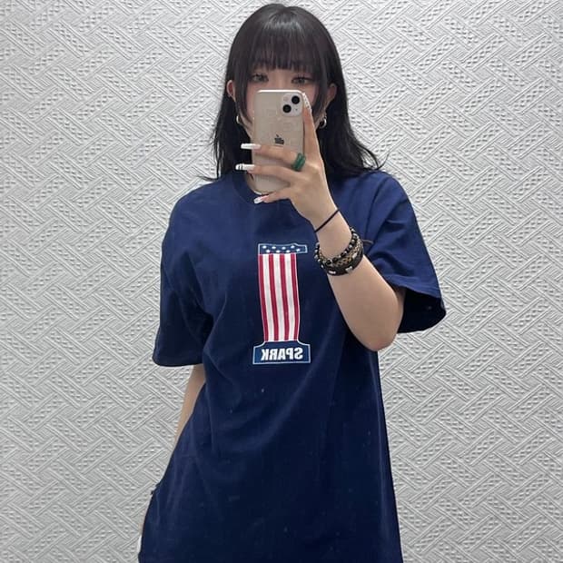 스피크 USA 빈티지 올드스쿨 레트로 성조기 반팔티 L C10899