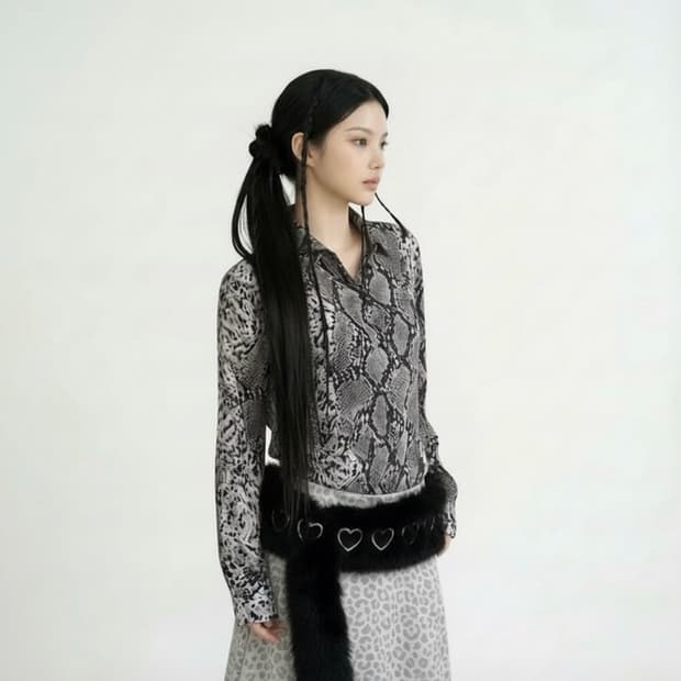 파이톤 뱀피 셔츠