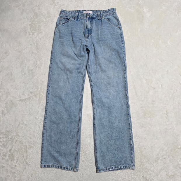 (33)PLAC 플랙 스트레이트 데님 팬츠 연청