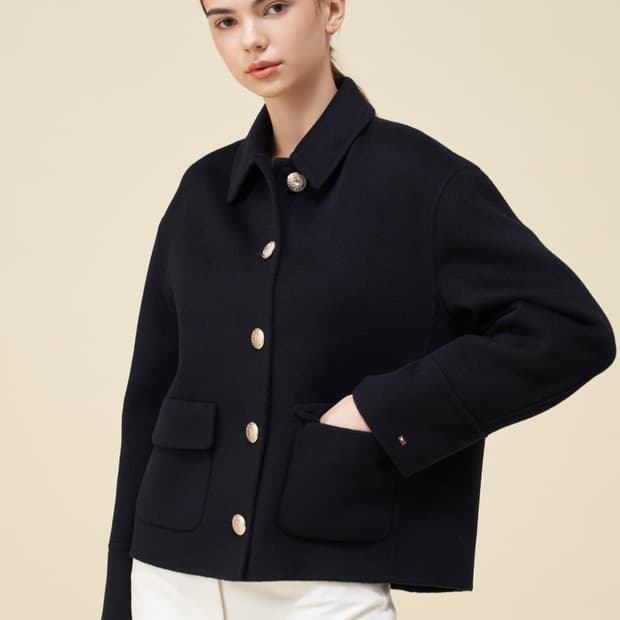 타미힐피거 네이비 울 자켓