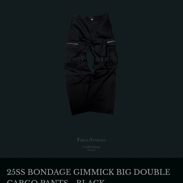 언더마이카 25ss 본디지 카고팬츠