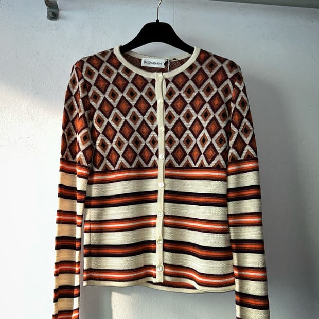 YSL  pattern knit cardigan