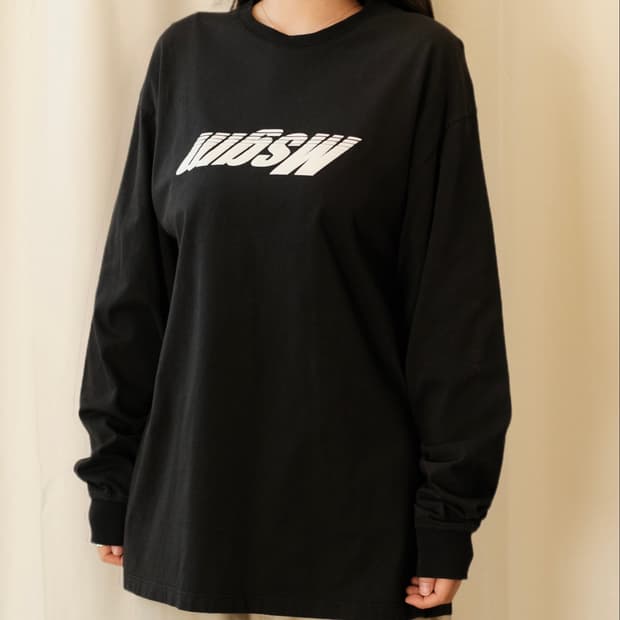 MSGM 로고 롱슬리브 블랙