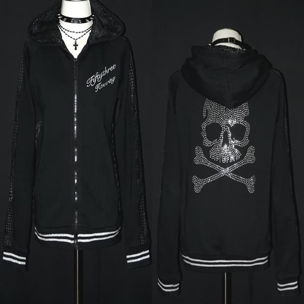 (strange heaven) punk rhinestone hood zi