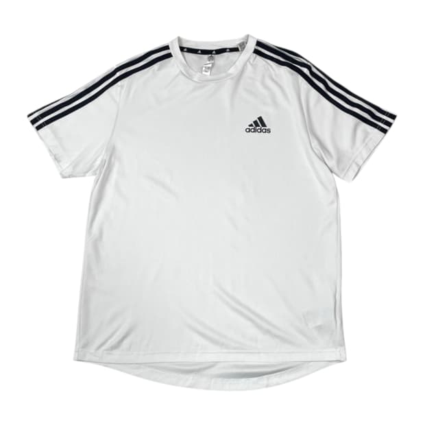 아디다스 adidas 화이트 에어로레디 삼선 트레이닝 반팔 티셔츠 XL
