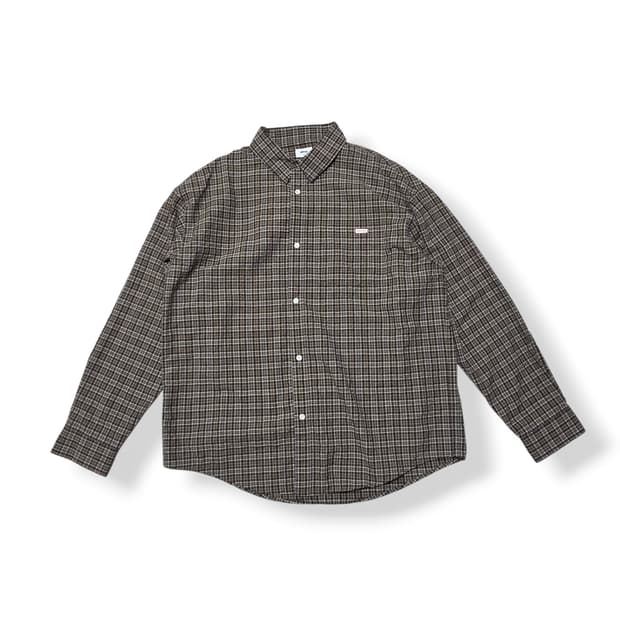 Mmlg 시리즈 브라운 체크 패턴 셔츠 