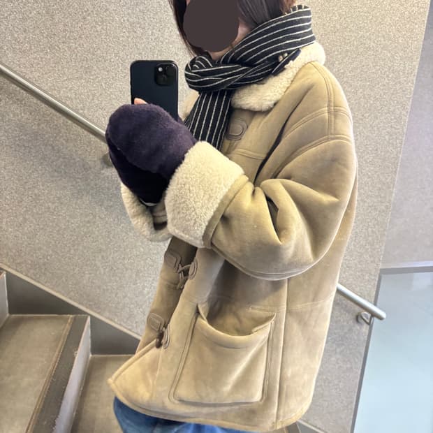릿킴 SHEARLING TOGGLE COAT 베이지
