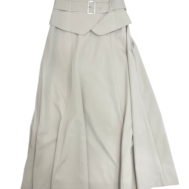 벨트 레이어드 맥시 스커트