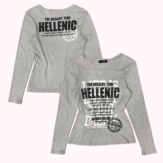 y2k cubic lettering grey t-shirt