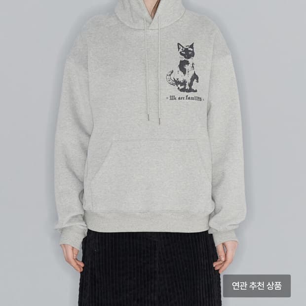 Open yy we are family 고양이 후드티 s