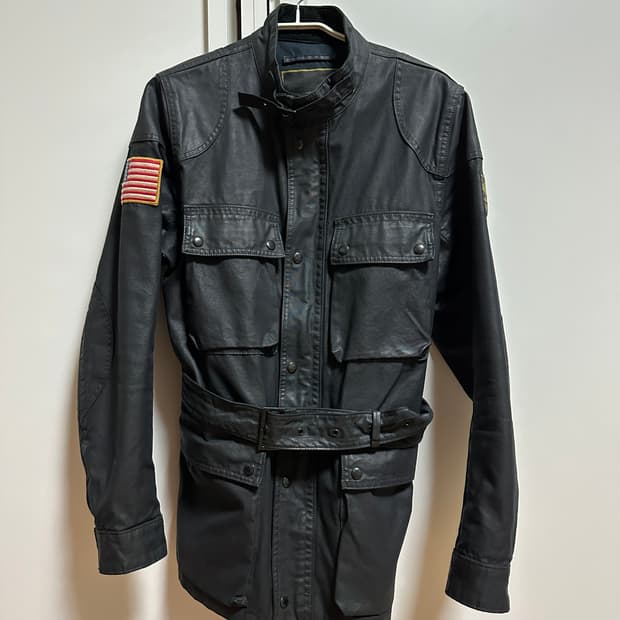 랄프로렌 데님앤서플라이 벨티드 왁스 모토자켓 M