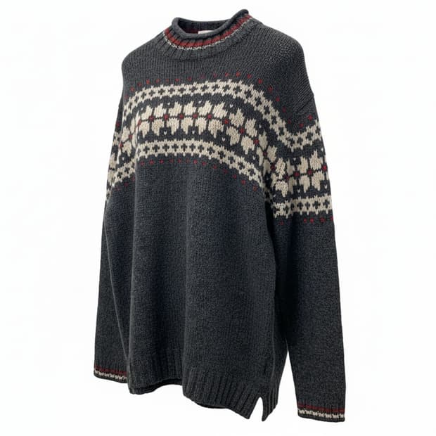 에디바우어 빈티지 노르딕 울 100 롱니트 1848