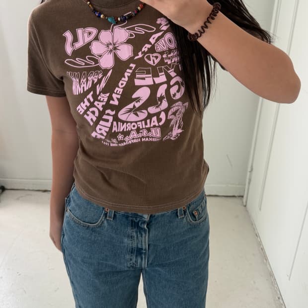 일본빈티지 LINDEN GIRLS 그래픽 숏반팔