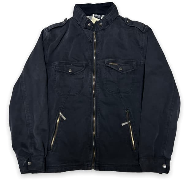 돌체앤가바나 블랙 데님 플라이트 자켓