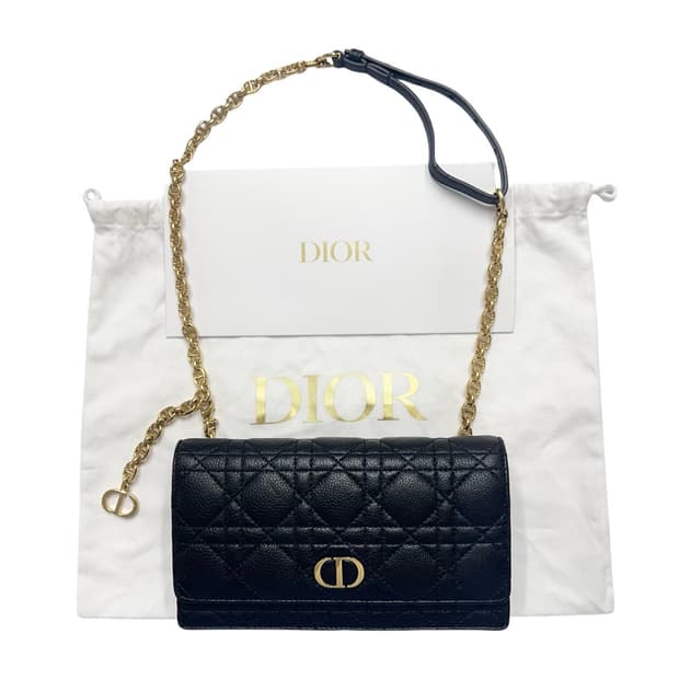 디올 카로 블랙 벨트 체인 파우치백