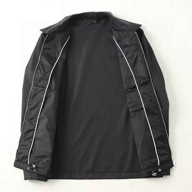 프라다 리나일론 집업 개버딘 블루종 자켓 블랙
