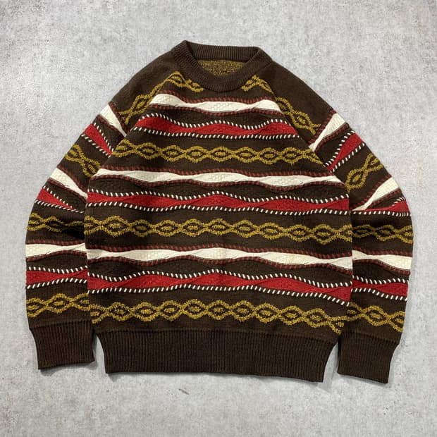[L] Vintage 빈티지 브라운 케이블 니트