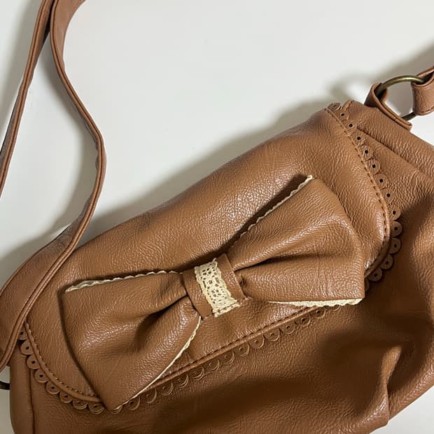 라떼갸루 리본 브라운 초코 크로스백 히메갸루 리즈리사깔핀터깔빈티지히메카지