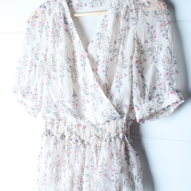 W(S) 로엠 반팔 카라 티셔츠 셔츠 남방 블라우스 플라워-H36644