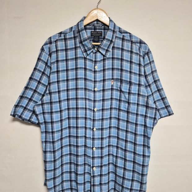 폴로Polo 반팔 체크 셔츠 XL사이즈 - S319