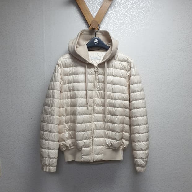 [55~66] 타임 아이보리 후드 구스경량패딩