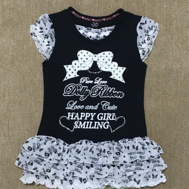 Dolly ribbon y2k 펑투케 지뢰계st 블랙리본탑