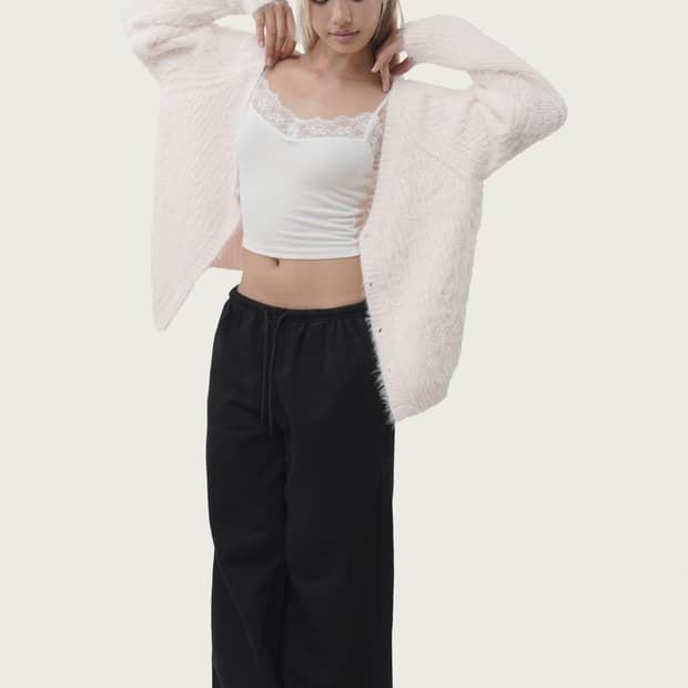 클리시어 Sugarplum hairy cardigan, Baby pink