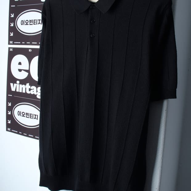 (L-XL) 에잇세컨즈 반팔 카라 티셔츠 니트 스트라이프-H33159