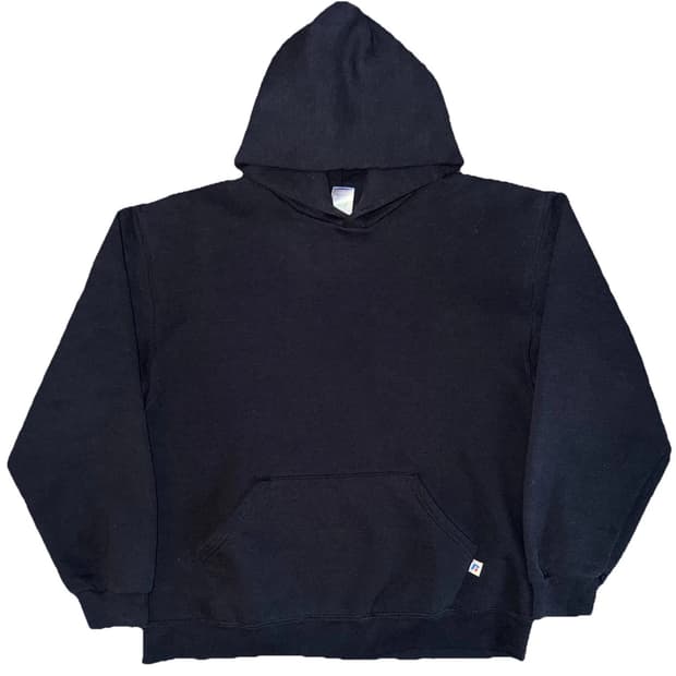 러셀 애슬레틱 빈티지 검은색 풀오버 후드티