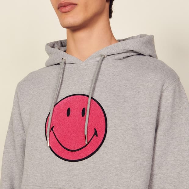 (L) 산드로옴므 SMILEY 그레이 후드티