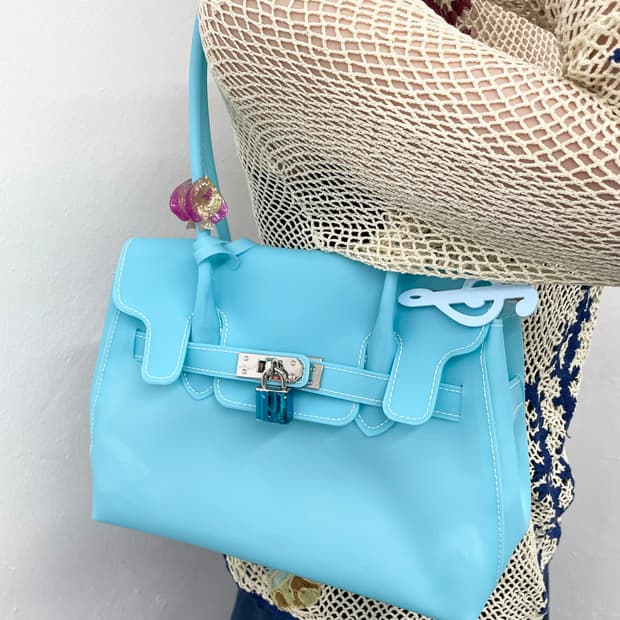 블루 미니 젤리 버킨백🩵