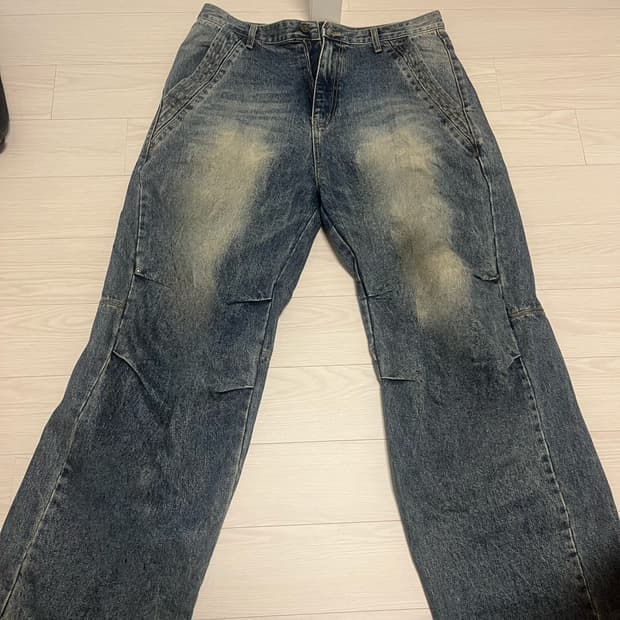 디앤에스알 파라슈트 와이드 데님 블루