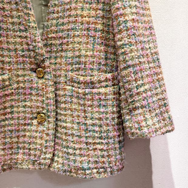 Pastel Tweed Wool Jacket (Made In Japan)