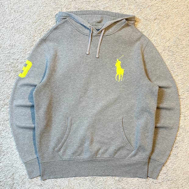 폴로 랄프로렌 신형 빅포니 로고 후드티 그레이