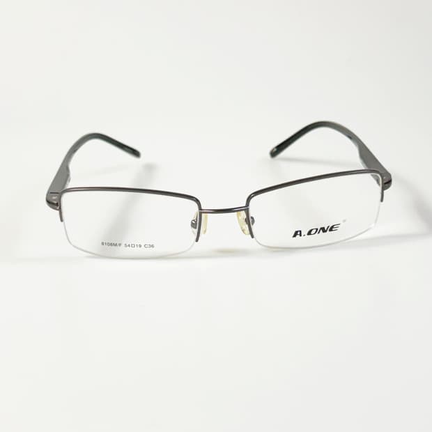 A.ONE 반무테 스퀘어 메탈 프레임 빈티지 안경