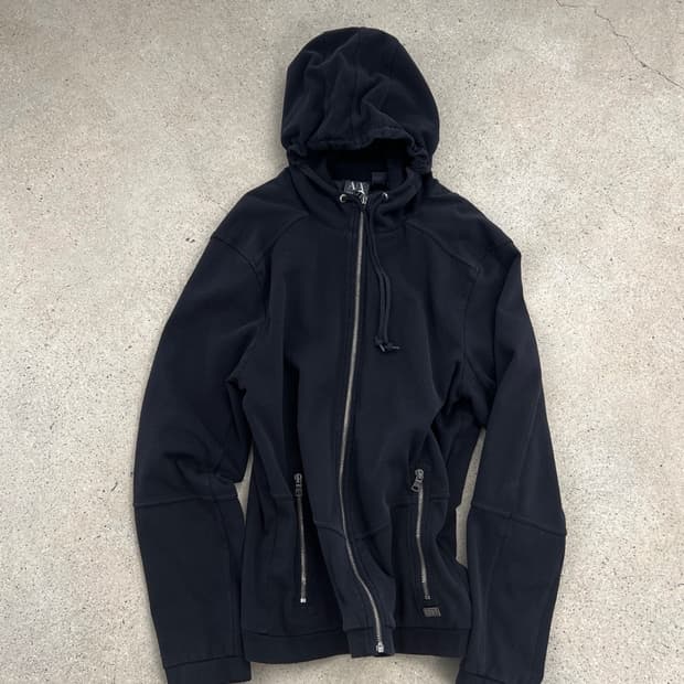 아르마니 익스체인지 메탈로고 코튼 후드집업