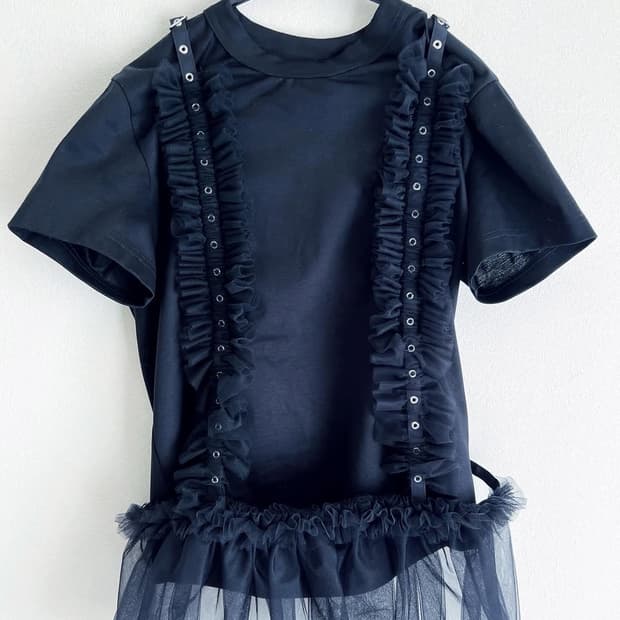 noir kei ninomiya 25ss 블랙 티셔츠 xs