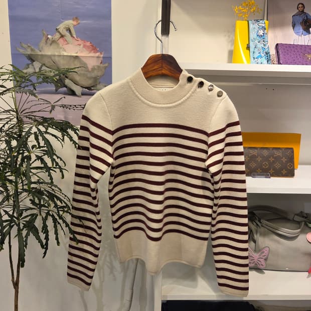 sandro 산드로 스트라이프 금장 니트