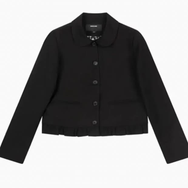 오헤시오 라운드 프릴 자켓 블랙 2