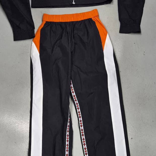 MSGM 여성 트레이닝 세트 블랙/화이트/오렌지