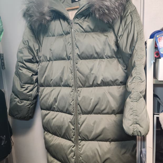 DEWL 듀엘 여성 라쿤퍼 덕다운 롱패딩 점퍼 55