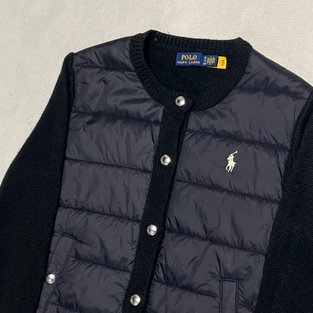 XS 폴로랄프로렌 여성용 경량 패딩 니트 집업