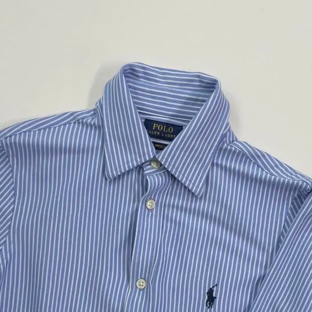 폴로 면 스트라이프 드레스 셔츠