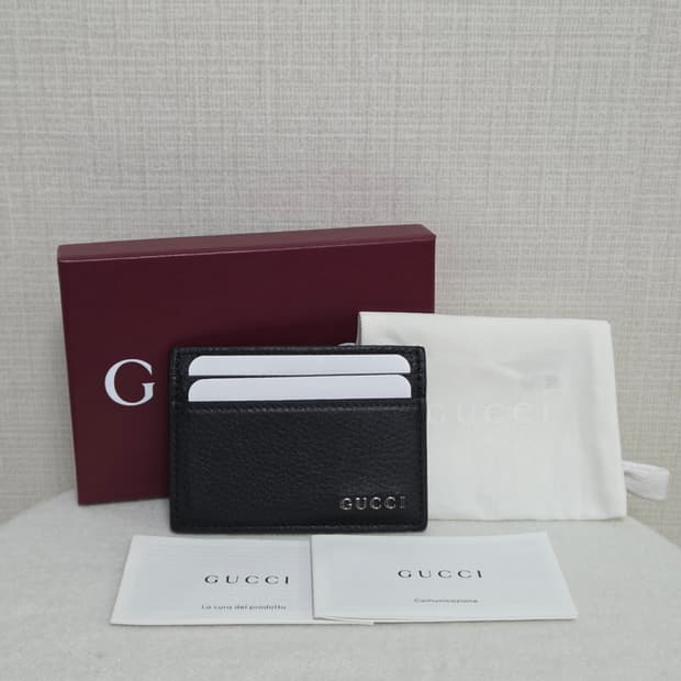 구찌 블랙 레더 카드지갑 / 25FW / 풀구성