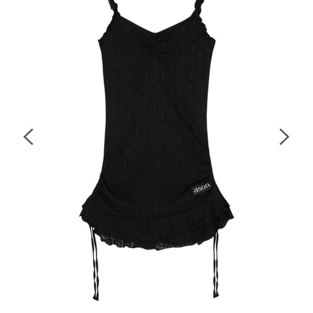 애즈온 BLOSSOM MINI DRESS BLACK