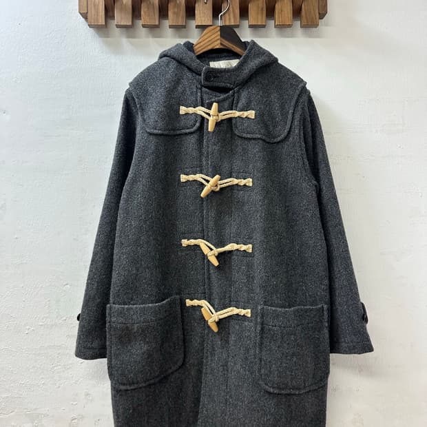 일본빈티지 울 떡볶이 후드 포켓 더플 코트 